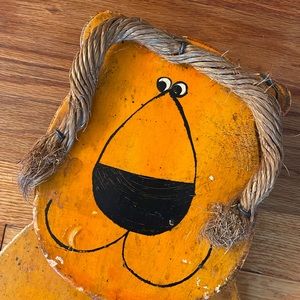 1960s Dan Shupe Wood Cut Lion